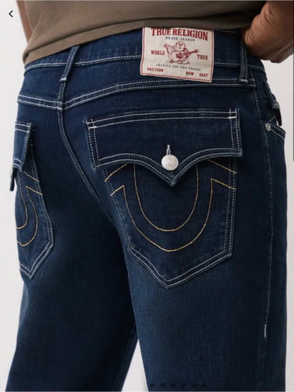 True Religion Mens Ricky SN Flap Straight Jean